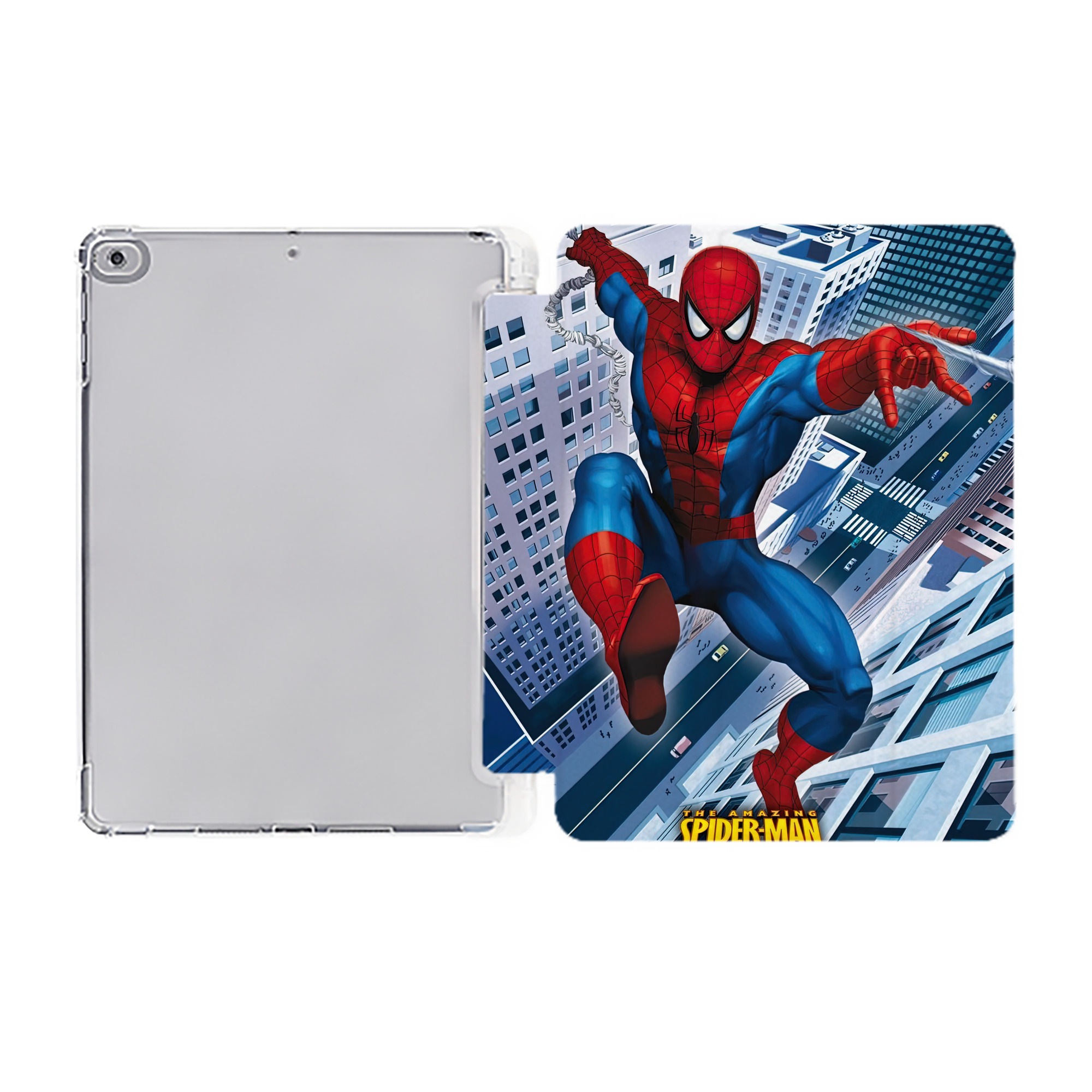（画像用） Spider Man スパイダーマン IPad ケース ペン収納付き 三つ折りスタンド PUレザー×シリコン 対応機種9.5/10.5/10.9インチ